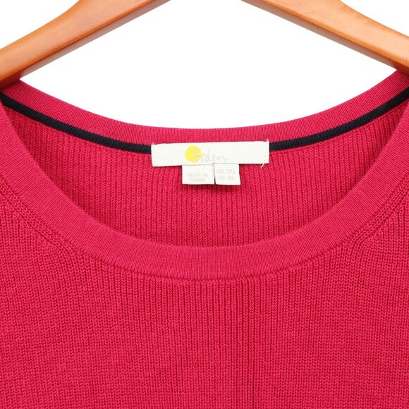 Boden Pleated Knitted Mini Long Sleeve Sweater Dress Sweet Rose Pink 8L 8 Tall - Picture 6 of 7